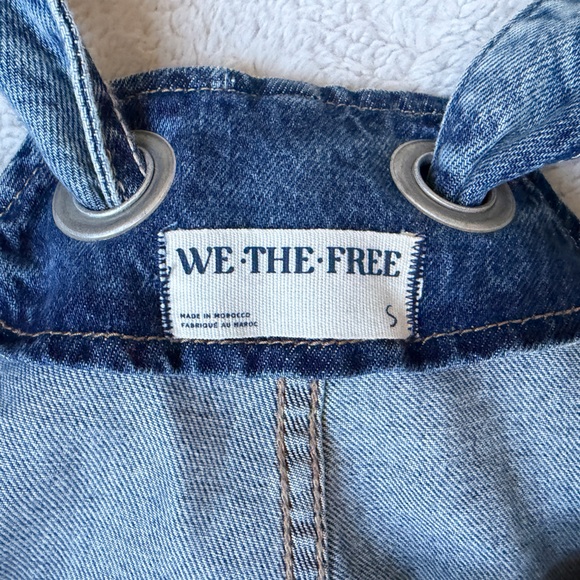 Free People We The Free Fields of Flowers Denim Overalls Women Size Small - Picture 11 of 12